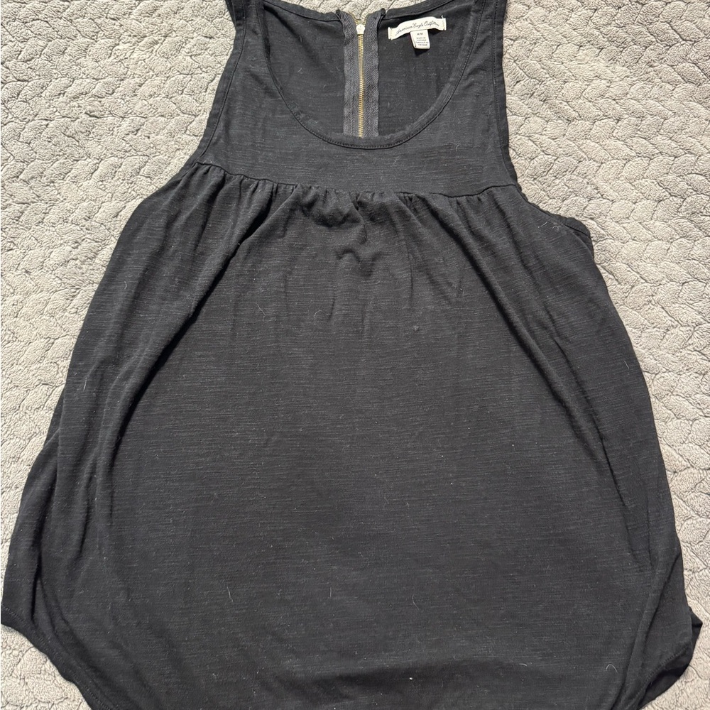 American Eagle Outfitters Gray Sleeveless Relaxed Tank Top